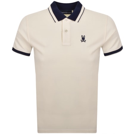 Psycho Bunny Textured Collar Polo T Shirt Cream | Mainline Menswear us